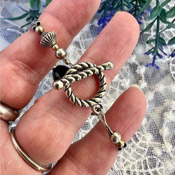 Vintage Natural Jet Black Obsidian Bracelet - Picture 9 of 10